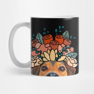 Peeking Cute Dog Photo Collage Mug